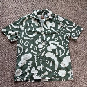Abstract Green Patterned Men's Shirt